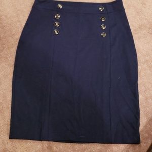 Banana Republic Navy w/Gold Buttons Pencil Skirt